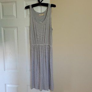 Faded Glory Black & White Stripe Pullover Dress S